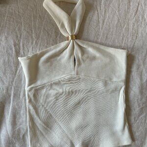 Massimo Dutti White Crop Top